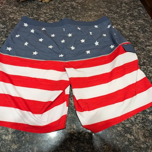 O'Neill Red, White, and Blue Star Swim Shorts - Picture 2 of 7